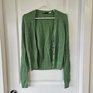Urban Outfitters BDG Button-Up Knitted Green Cardigan Size Small